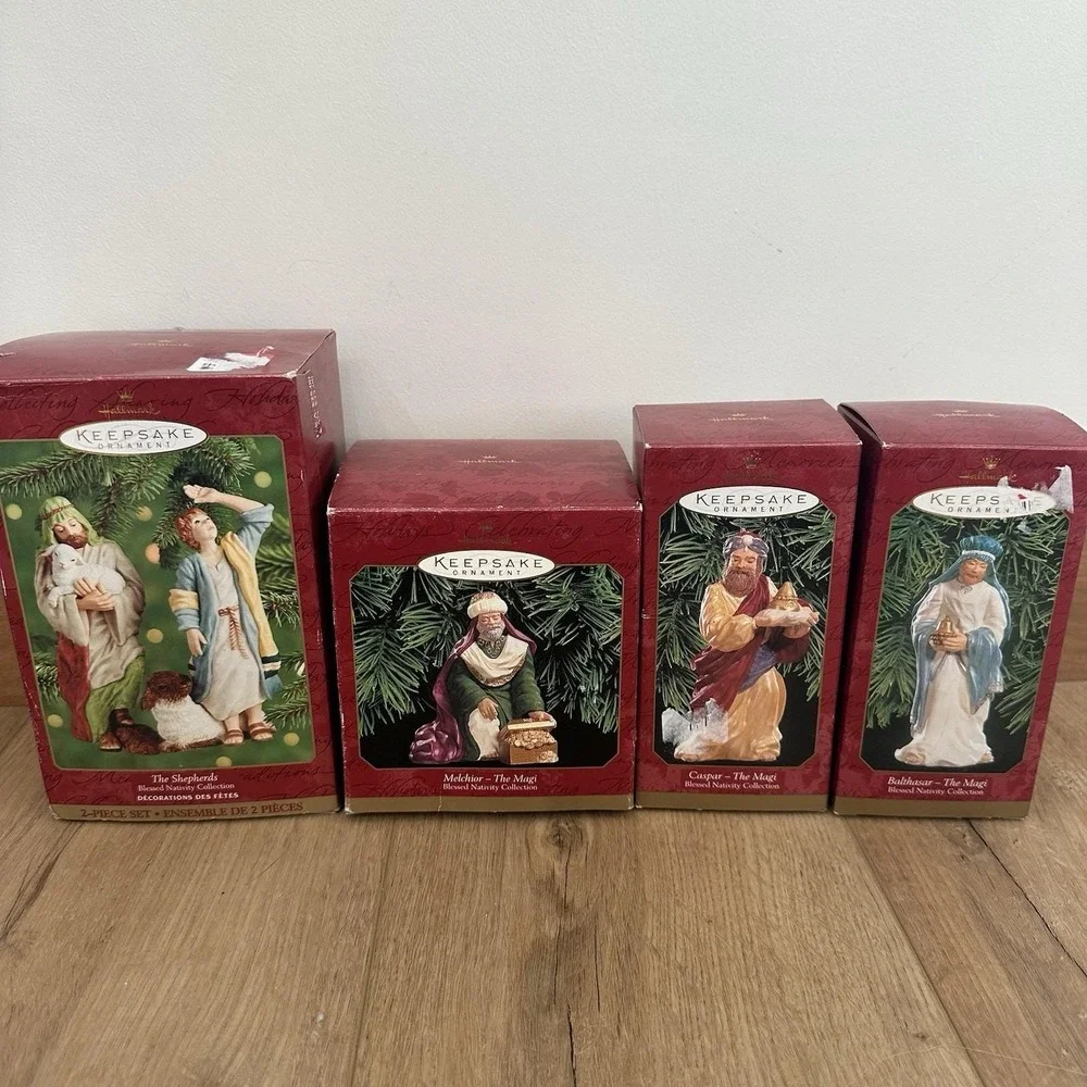 VTG Hallmark Keepsake Ornament Lot Blessed‎ Nativity Collection The Shepherds